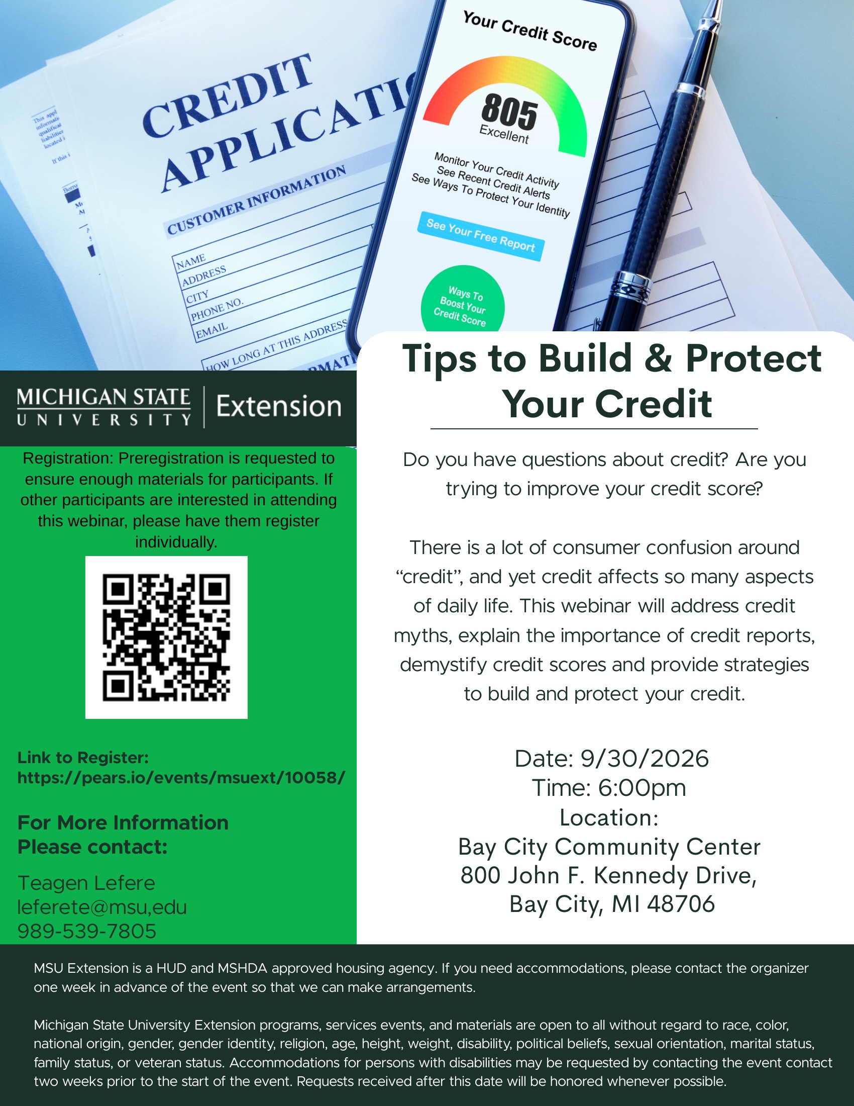 Tips to Build & Protect Your Credit Class - September 30, 2026